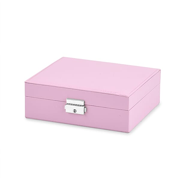 Livmore Pink Faux Leather Single Layer Jewelry Box