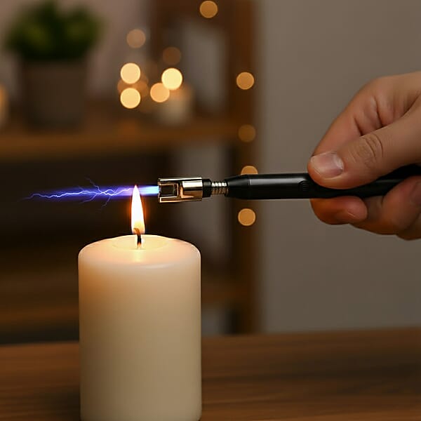 Livmore Rechargeable Flameless Stainless Steel Electric Lighter - Black