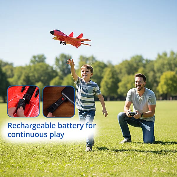 Livmore Red Remote Control Foam RC Airplane Toy