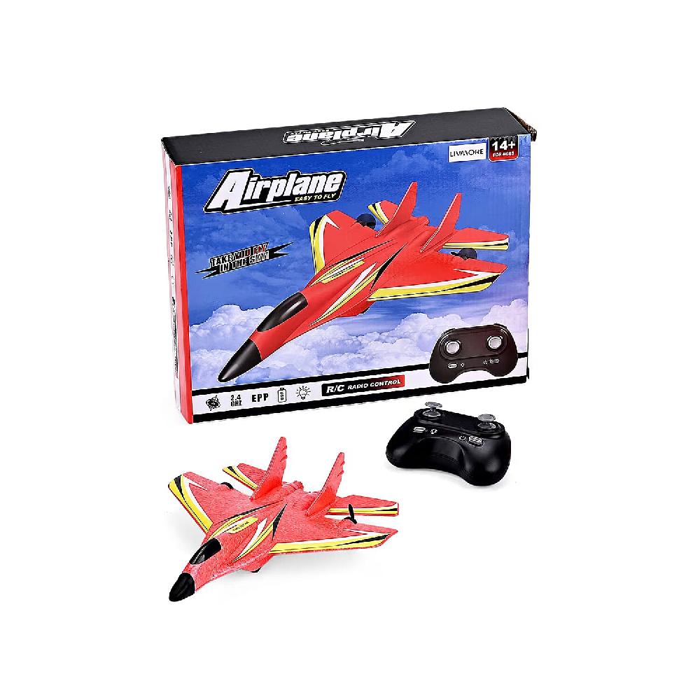 Livmore Red Remote Control Foam RC Airplane Toy
