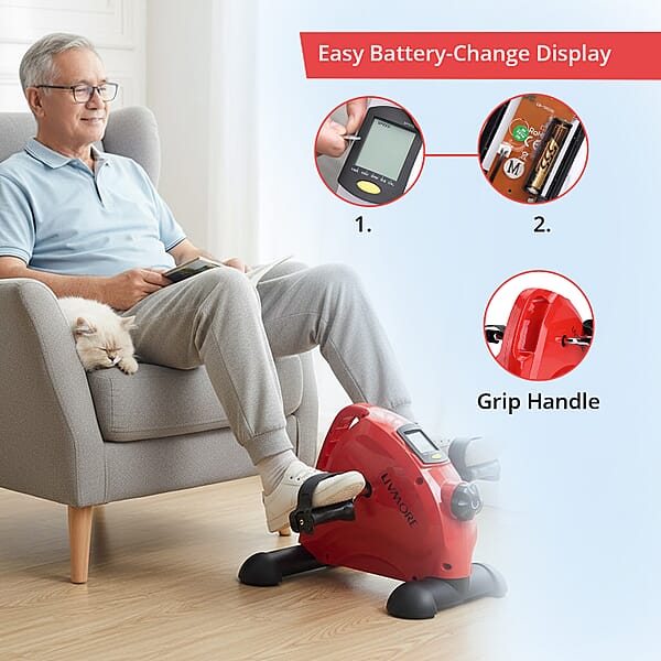 Livmore Red Under Desk Bike Pedal Exercising Machine