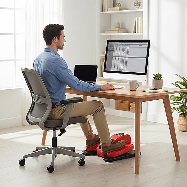 Livmore Red Under Desk Electric Stepper With LCD Display & Remote