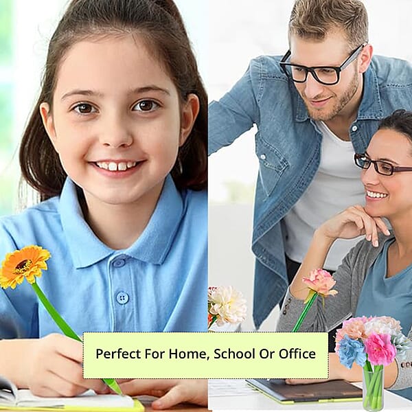Livmore Set Of 10 Flower Pen With Black Ink