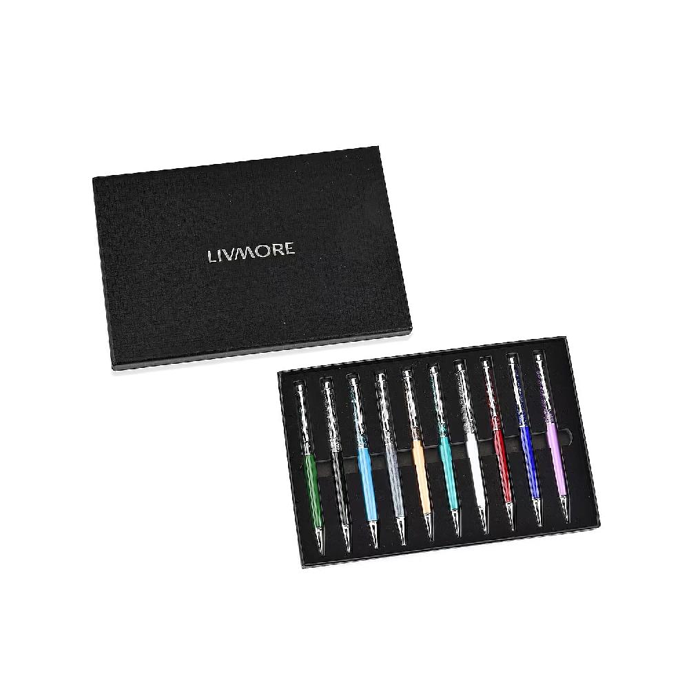Livmore Set of 10 Multi Color 2 in 1 Ball Point Pen