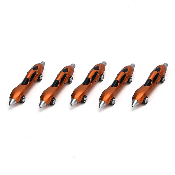 Livmore Set Of 10 Red And Orange Car Shape Ballpoint Pen