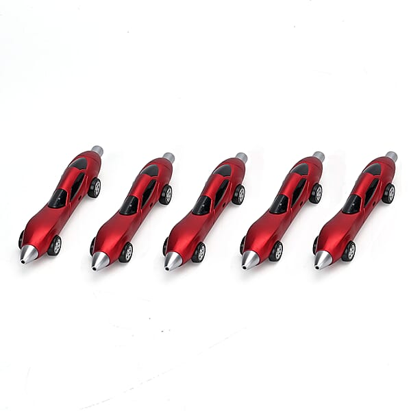 Livmore Set Of 10 Red And Orange Car Shape Ballpoint Pen