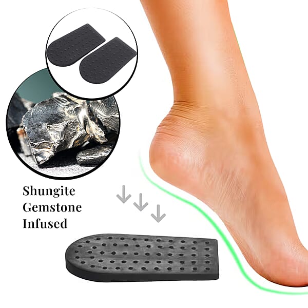 Livmore Set Of 2 Black Polymer And Shungite Infused Dotted Gel Heel Pad