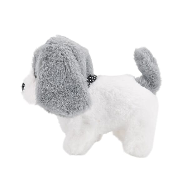 Livmore Set Of 2 Pcs Grey Electric Walking Plush Dog Toy (2xAA Battery Not Included)