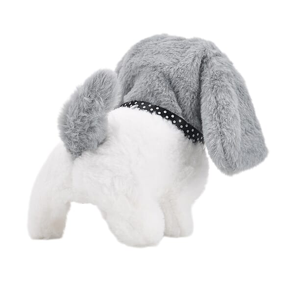 Livmore Set Of 2 Pcs Grey Electric Walking Plush Dog Toy (2xAA Battery Not Included)