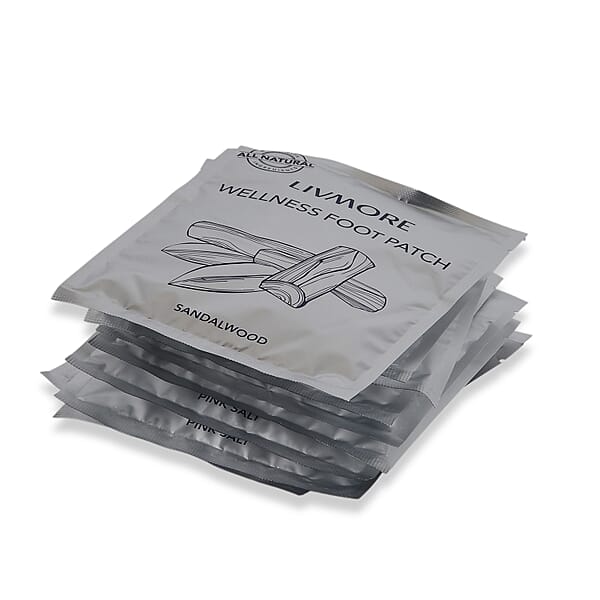 Livmore Set Of 20 Detox Foot Patches - 10 Pcs Sandalwood And 10 Pcs Himalayan Salt