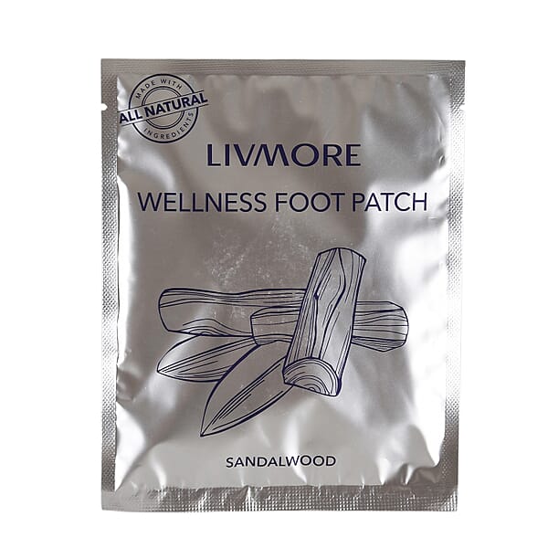 Livmore Set Of 20 Detox Foot Patches - 10 Pcs Sandalwood And 10 Pcs Himalayan Salt