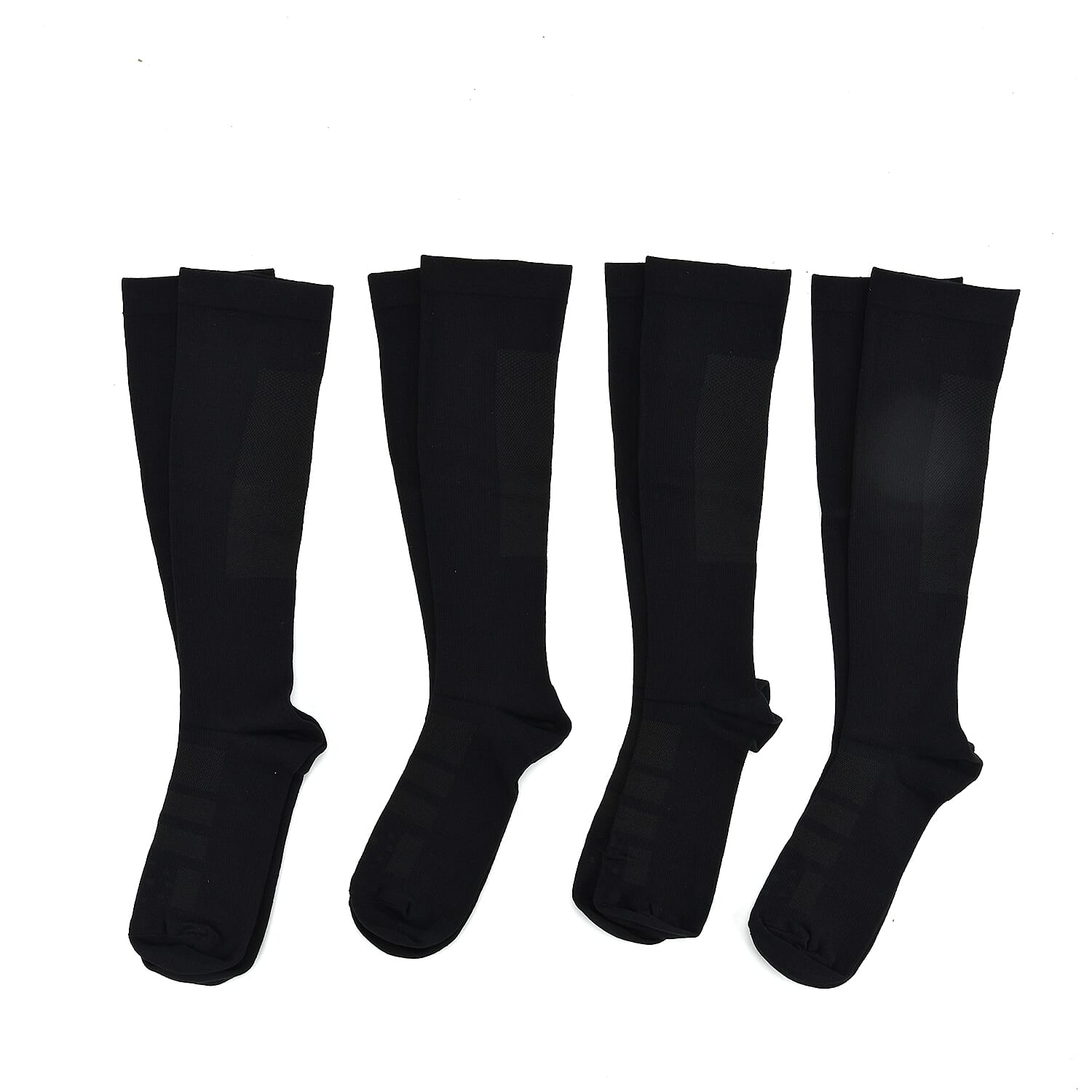 Livmore Set of 4 Pairs Copper Infused Infrared Compression Socks - Large Men 9 -12 & Women 10.5 - 13 (Black)