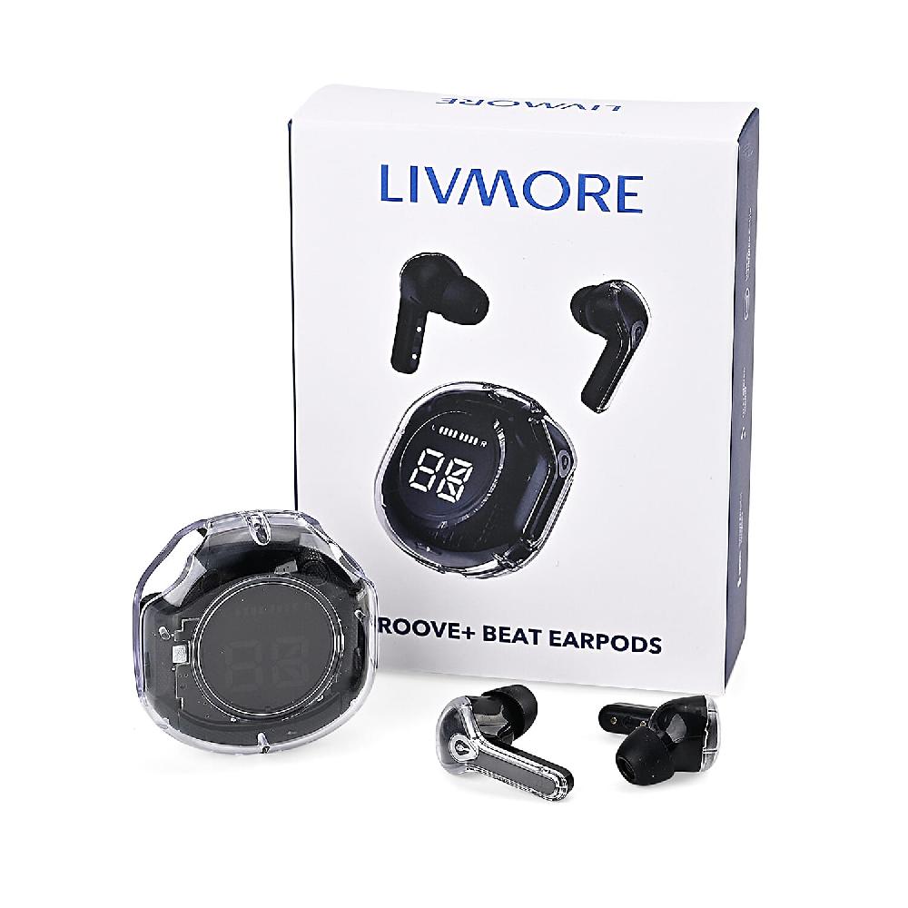 Livmore TWS Wireless Earbuds With Display - Black