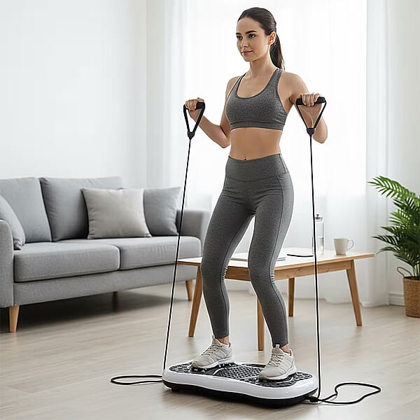 Livmore White Fitness Vibration Plate With Remote Control