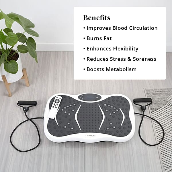 Livmore White Fitness Vibration Plate With Remote Control