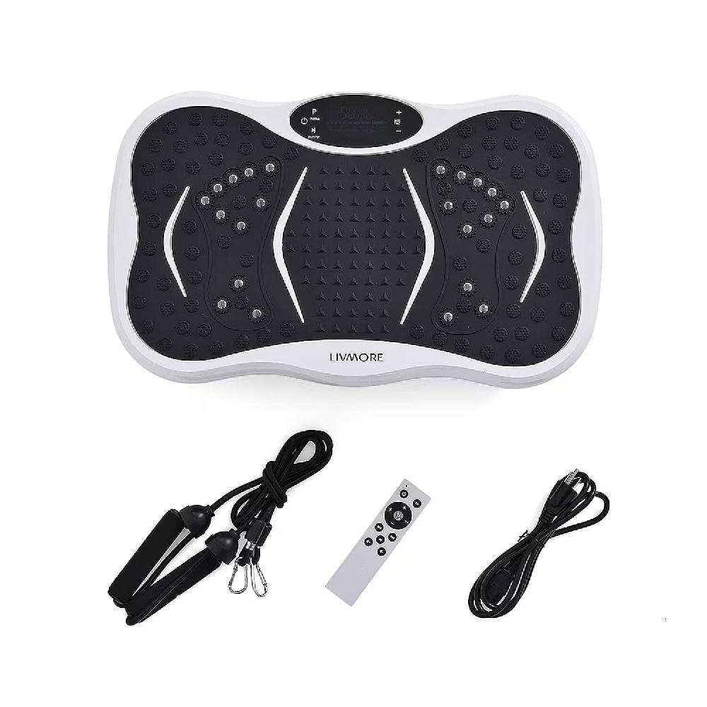 Livmore White Fitness Vibration Plate with Remote Control