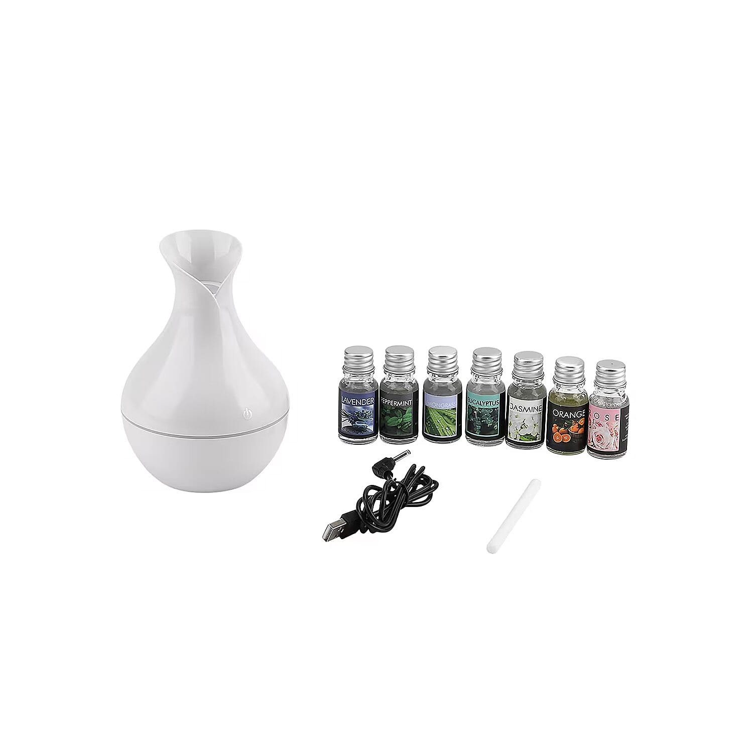 Livmore White Humidifier With 7 Essential Oils (100ml)