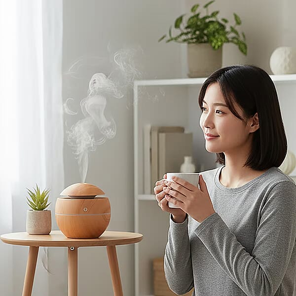 Livmore Yellow Aroma Humidifier With 7 Essential Oils