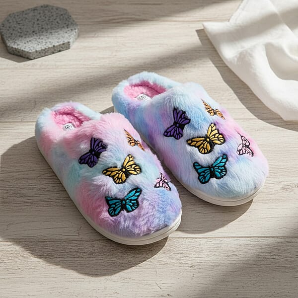 Love 83 Multicolor Butterfly House Slipper L