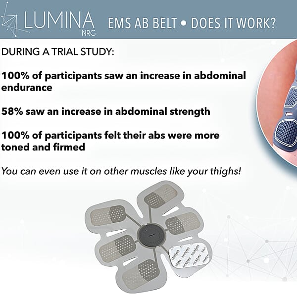 Lumina NRG EMS AB Belt Training And Toning Device (Battery Included)
