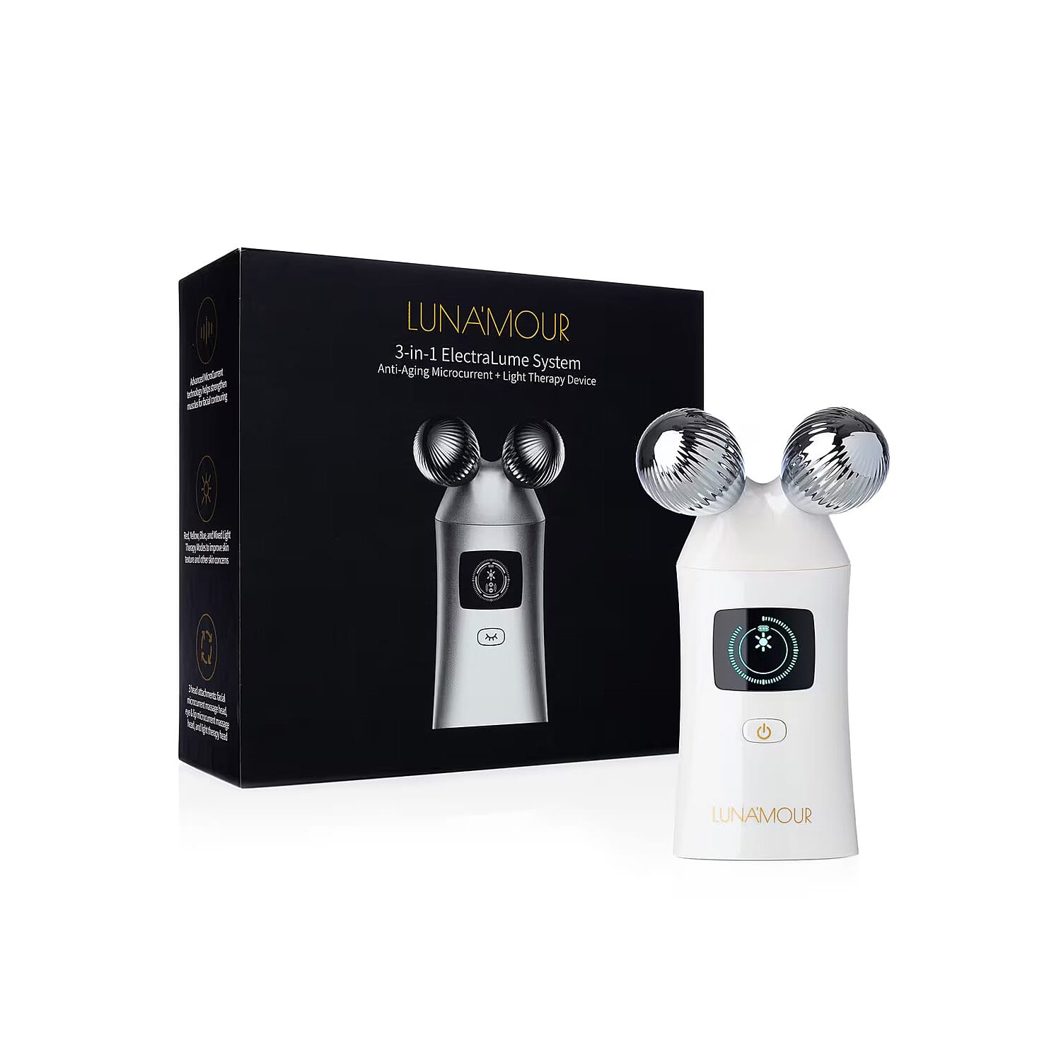 Luna'Mour 3-in-1 ElectraLume System Anti-Aging Microcurrent + Light Therapy Device