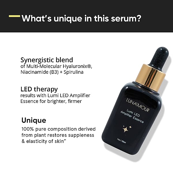 LUNA'MOUR Lumi LED Amplifier Essence For Light Therapy Treatment (1oz)