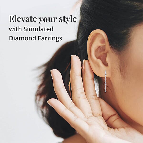 Lustro Stella Finest CZ Mixed Shapes Set Of 3 Earrings In 14K YG And Rhodium Over Sterling Silver 39.15 Ctw