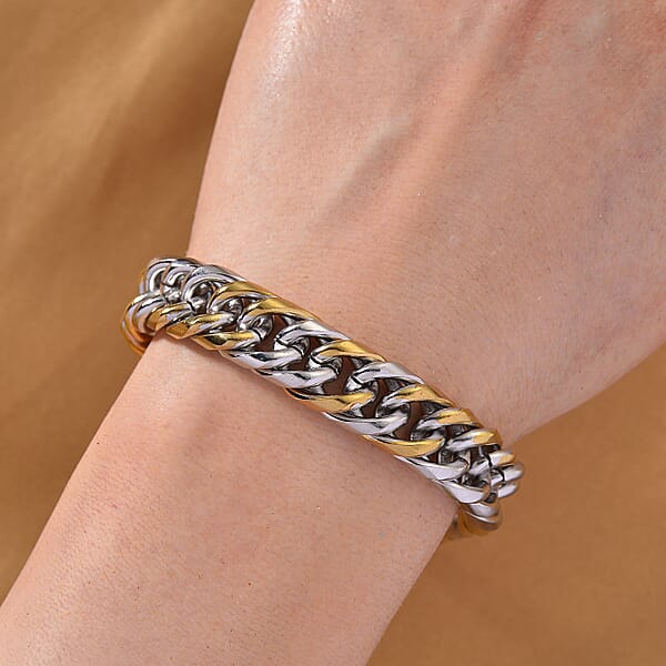 Luxe Chain Bracelet (7.5-9In) In ION Plated YG And Stainless Steel