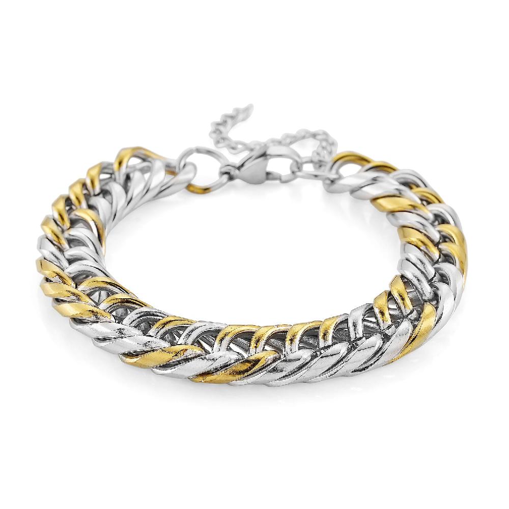 Luxe Chain Bracelet (7.5-9In) in ION Plated YG and Stainless Steel