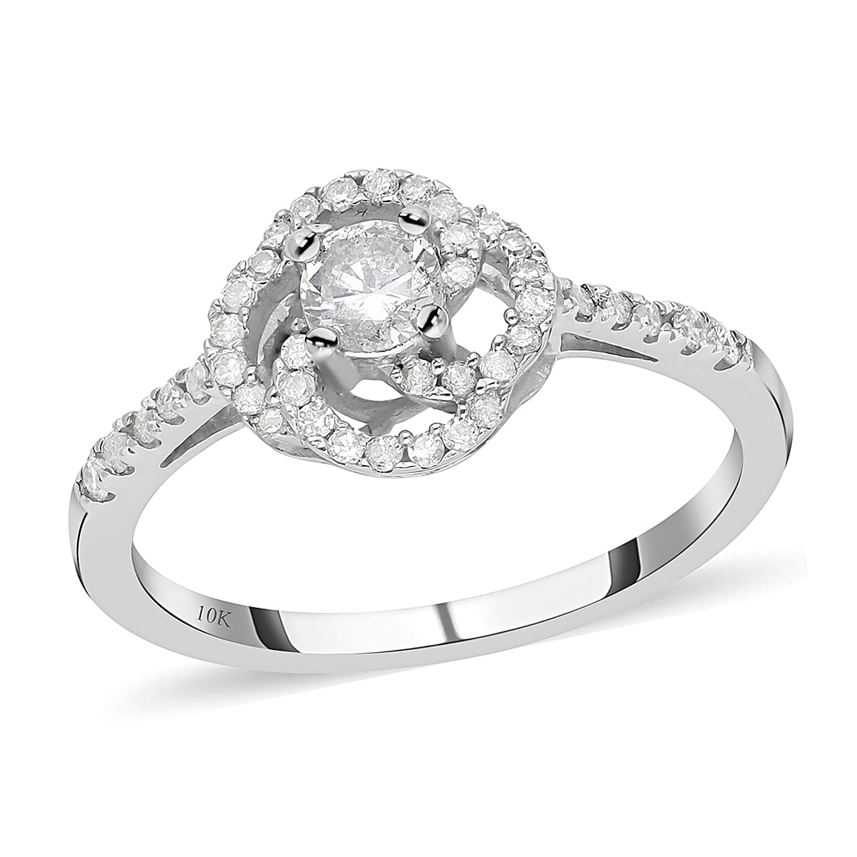 Luxoro 10K White Gold G-H I2-I3 Diamond Ring 0.50 ctw