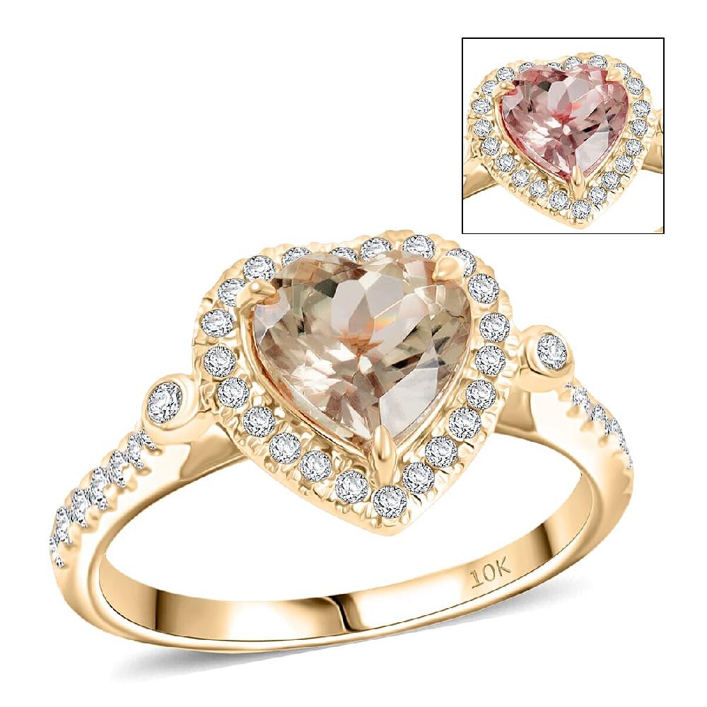 Luxoro 10K Yellow Gold AAA Turkizite Diamond (G-H I2) (0.48 cts) Ring 2.68 ctw