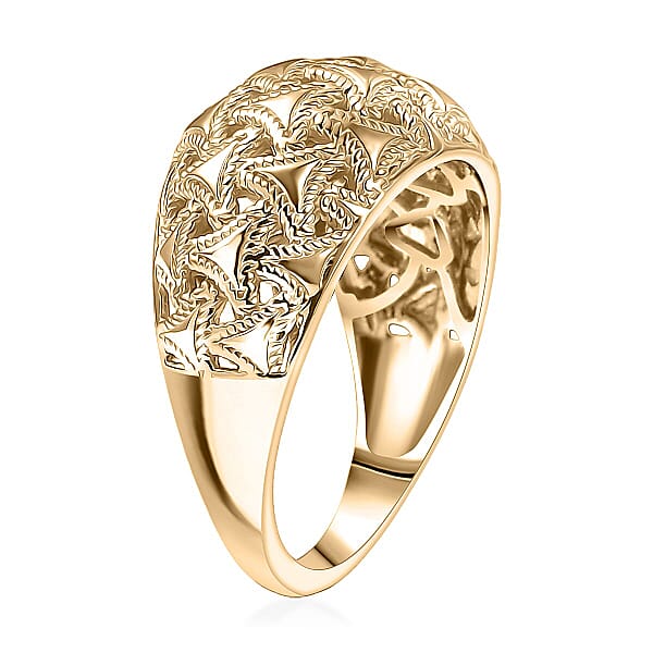 Luxoro 10K Yellow Gold Arrow Wave Ring 4.5 Grams
