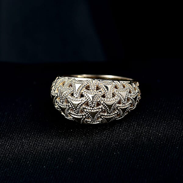 Luxoro 10K Yellow Gold Arrow Wave Ring 4.5 Grams