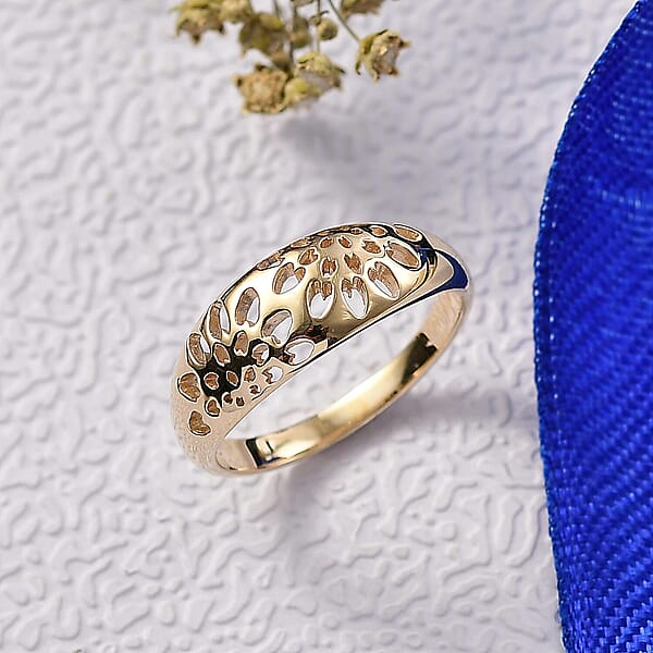 Luxoro 10K Yellow Gold Bold Flower Ring 2.90 Grams