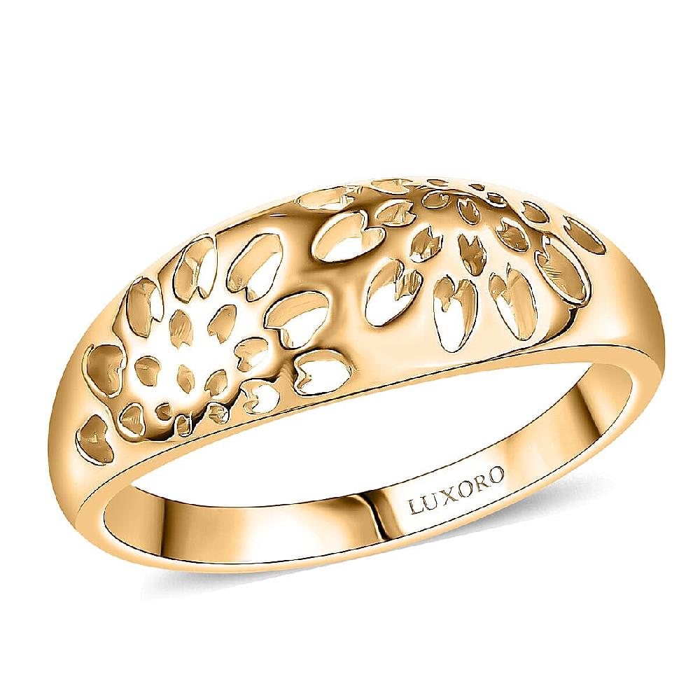 Luxoro 10K Yellow Gold Bold Flower Ring 2.90 Grams