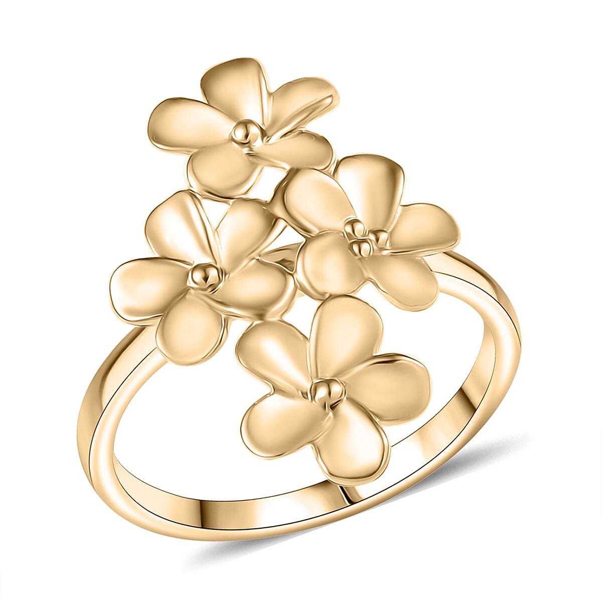 Luxoro 10K Yellow Gold Bouquet of Flowers Ring 4.10 Grams