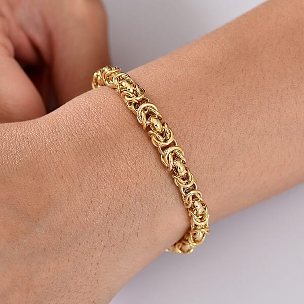 Luxoro 10K Yellow Gold Byzantine Chain Bracelet (7.25 In) 7.24 Grams