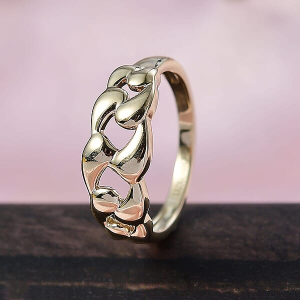 Luxoro 10K Yellow Gold Classic Cuban Ring (3.20 G)