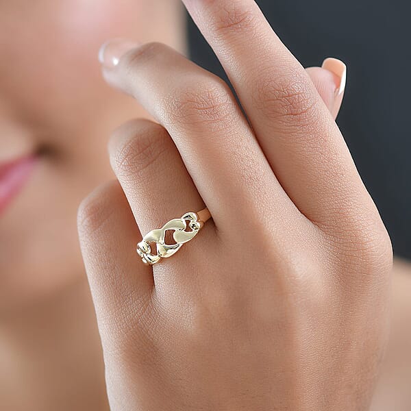 Luxoro 10K Yellow Gold Classic Cuban Ring (3.20 G)