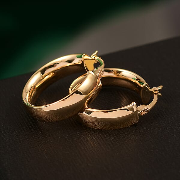 Luxoro 10K Yellow Gold Classic Hoop Earrings 2.38 Grams