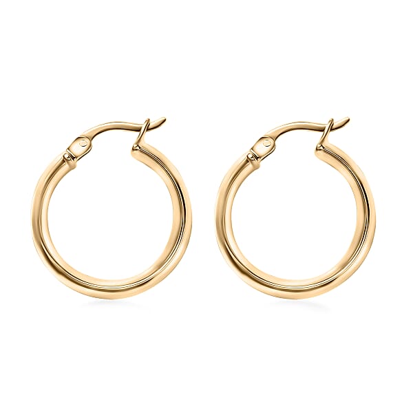 Luxoro 10K Yellow Gold Classic Hoop Earrings 2.38 Grams