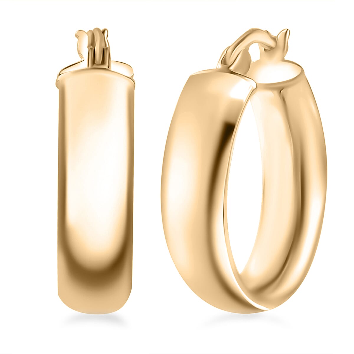 Luxoro 10K Yellow Gold Classic Hoop Earrings 2.38 Grams