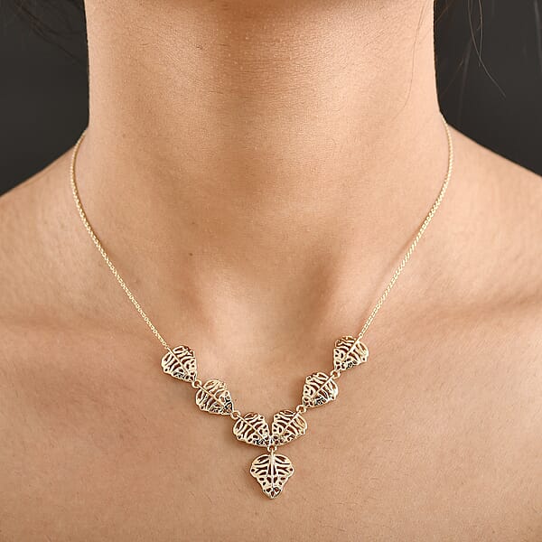 Luxoro 10K Yellow Gold Heart Necklace (18 Inches) (6.80 Grams)