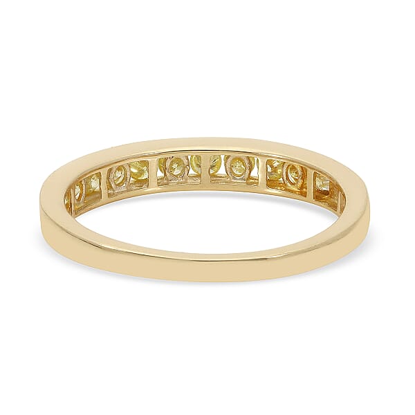 Luxoro 10K Yellow Gold Natural Yellow Diamond (I2) 0.50 Ctw Wedding Band Ring Promise Rings For Women