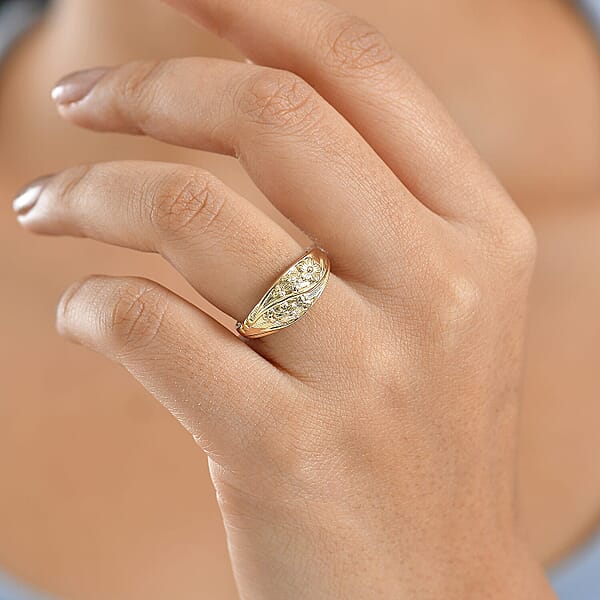 Luxoro 10K Yellow Gold Rose Floral Ring 3.65 Grams