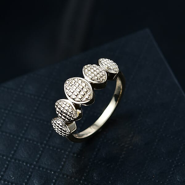 Luxoro 10K Yellow Gold Weaving Pattern Ring 3.70 Grams