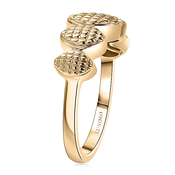 Luxoro 10K Yellow Gold Weaving Pattern Ring 3.70 Grams