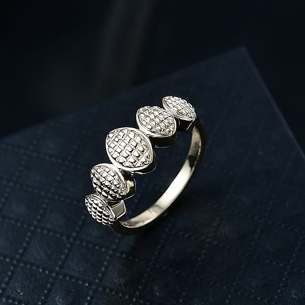 Luxoro 10K Yellow Gold Weaving Pattern Ring 3.70 Grams