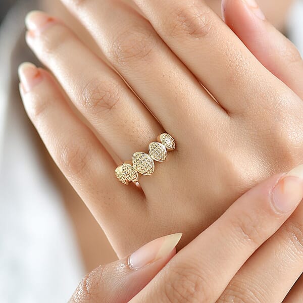 Luxoro 10K Yellow Gold Weaving Pattern Ring 3.70 Grams