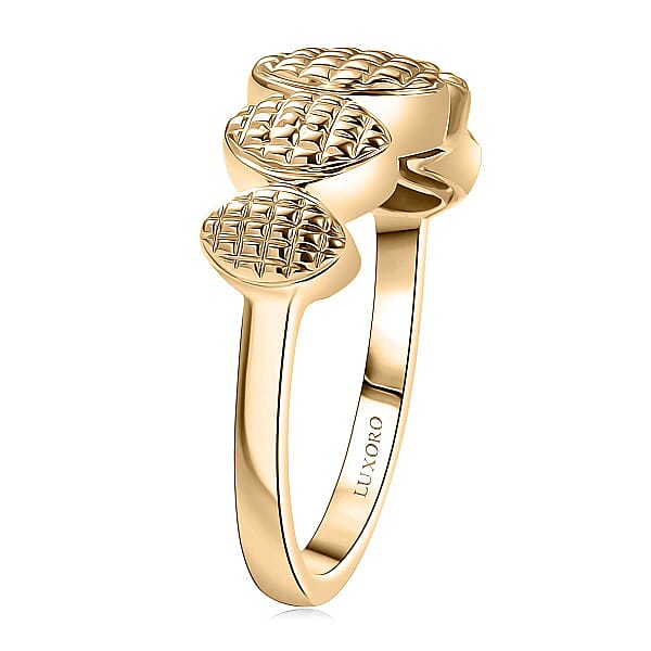 Luxoro 10K Yellow Gold Weaving Pattern Ring 3.70 Grams